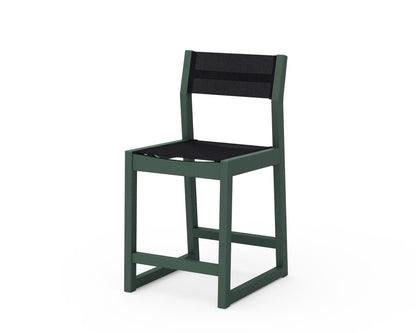 POLYWOOD® EDGE Sling Counter Side Chair in Green / Black Sling