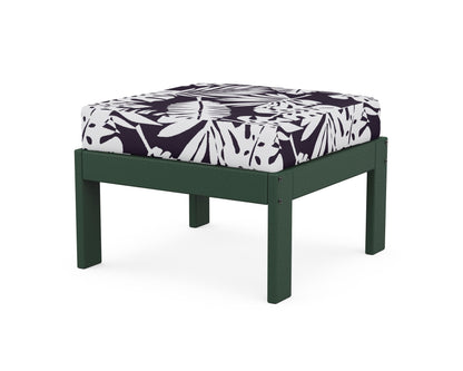 POLYWOOD® Vineyard Modular Ottoman in Green / Leaf Navy