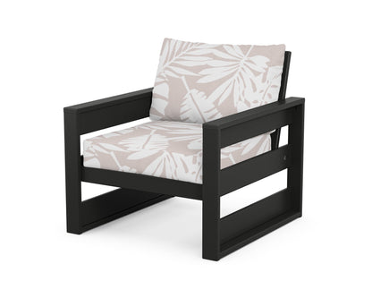 POLYWOOD® Westport Club Chair in Black / Leaf Dune Burlap