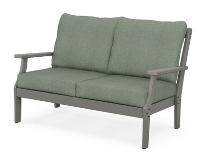 POLYWOOD® Braxton Deep Seating Loveseat in Slate Grey / Cast Sage