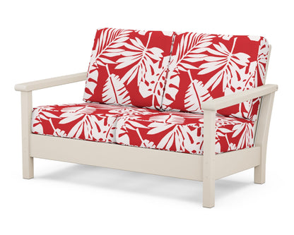 POLYWOOD® Harbour Deep Seating Loveseat in Sand / Leaf Crimson