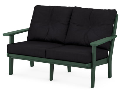 POLYWOOD® Lakeside Deep Seating Loveseat in Green / Midnight Linen