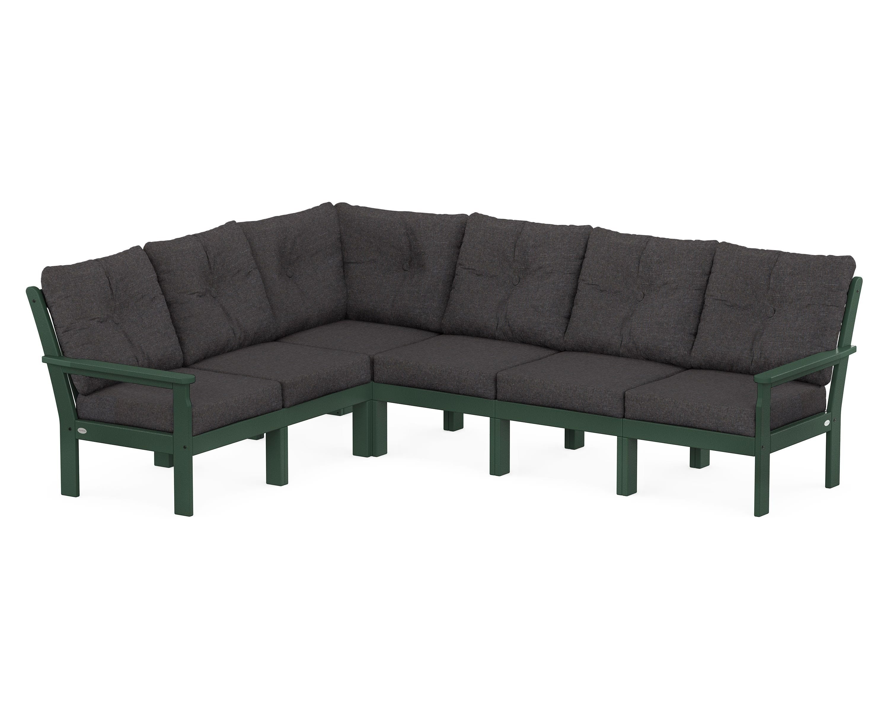POLYWOOD® Vineyard 6-Piece Sectional in Green / Ash Charcoal