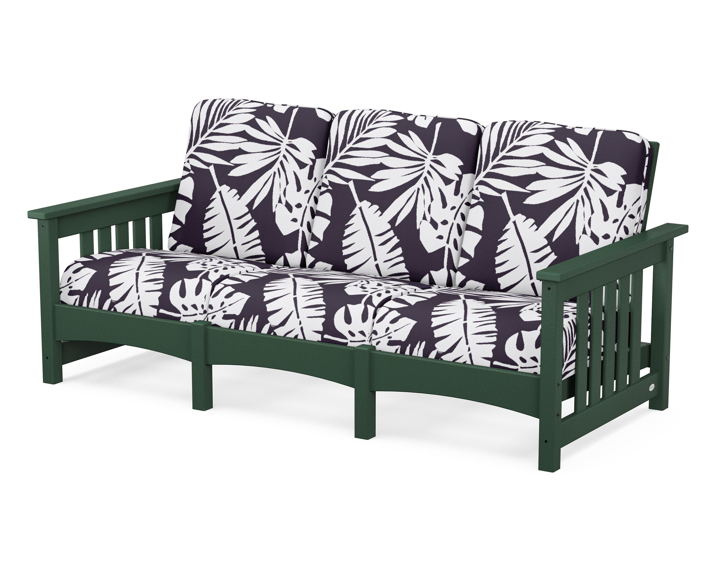 POLYWOOD® Club Mission Sofa in Green / Leaf Navy