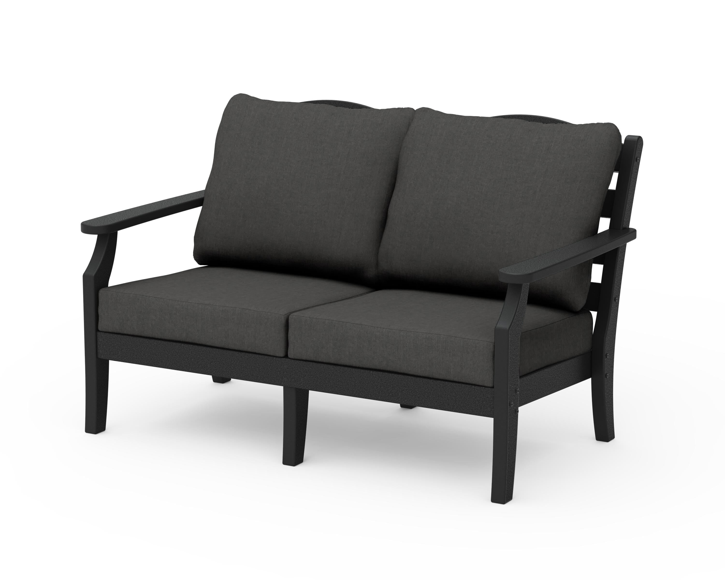 Draper James™ by  POLYWOOD® Savannah Deep Seating Loveseat in Black / Spectrum Carbon
