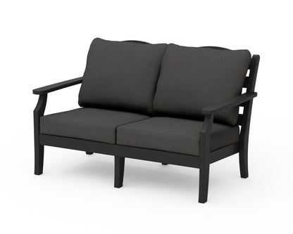 Draper James™ by  POLYWOOD® Savannah Deep Seating Loveseat in Black / Spectrum Carbon