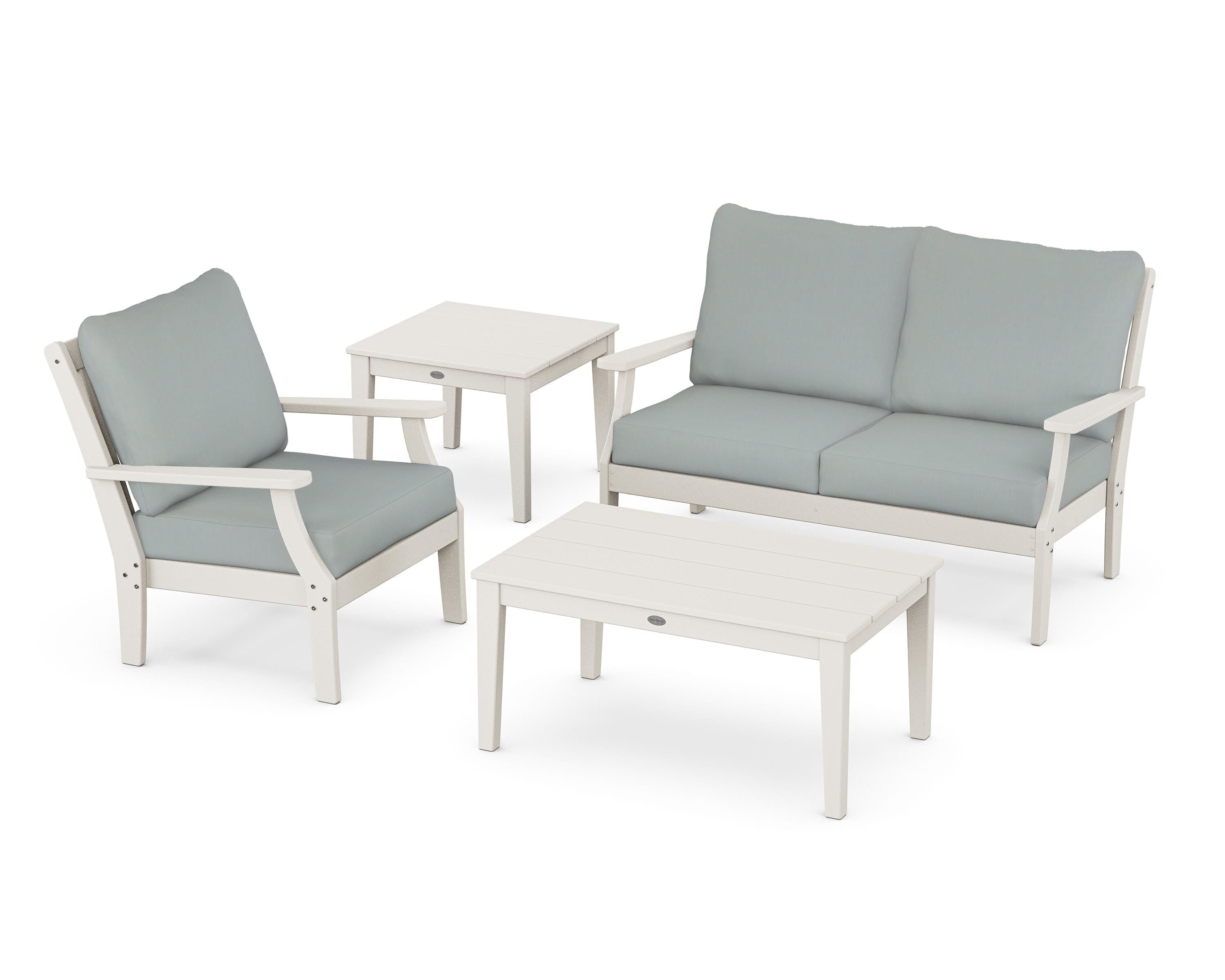 POLYWOOD® Braxton 4-Piece Deep Seating Set in Sand / Spa