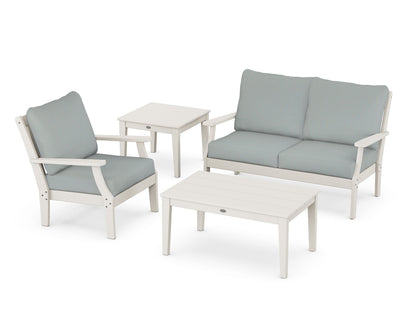 POLYWOOD® Braxton 4-Piece Deep Seating Set in Sand / Spa
