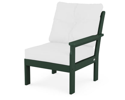 POLYWOOD® Vineyard Modular Right Arm Chair in Green / Natural