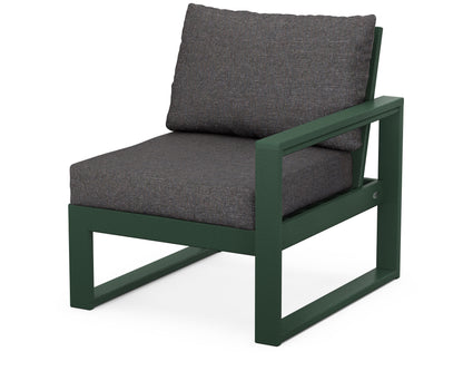 POLYWOOD® EDGE Modular Right Arm Chair in Green / Ash Charcoal