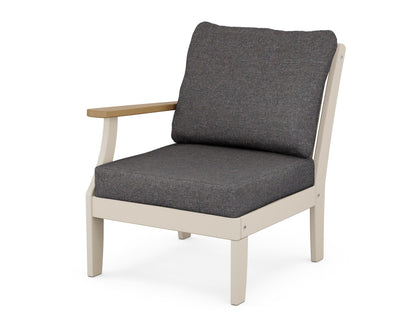 POLYWOOD® Braxton Modular Left Arm Chair in Sand / Natural / Ash Charcoal