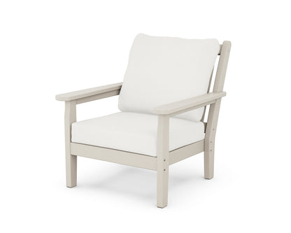 POLYWOOD® Chippendale Deep Seating Chair in Sand / Natural Linen
