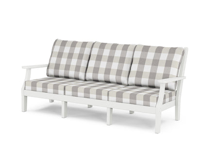 Country Living Wovendale Deep Seating Sofa in White / Buffalo Plaid Grey Mist