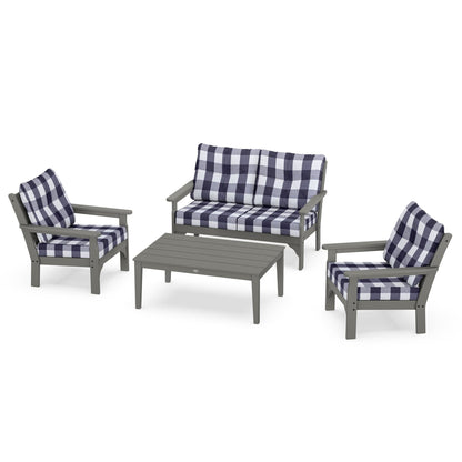 Vineyard 4 Piece Deep Seating Set - Slate Grey
