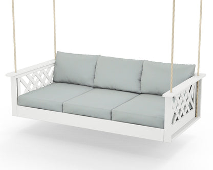 Country Living Wovendale Daybed Swing in White / Spa