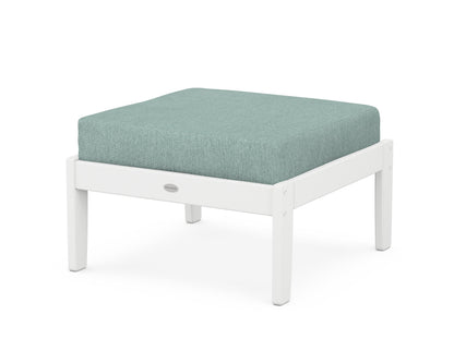 POLYWOOD® Braxton Deep Seating Ottoman in White / Glacier Spa
