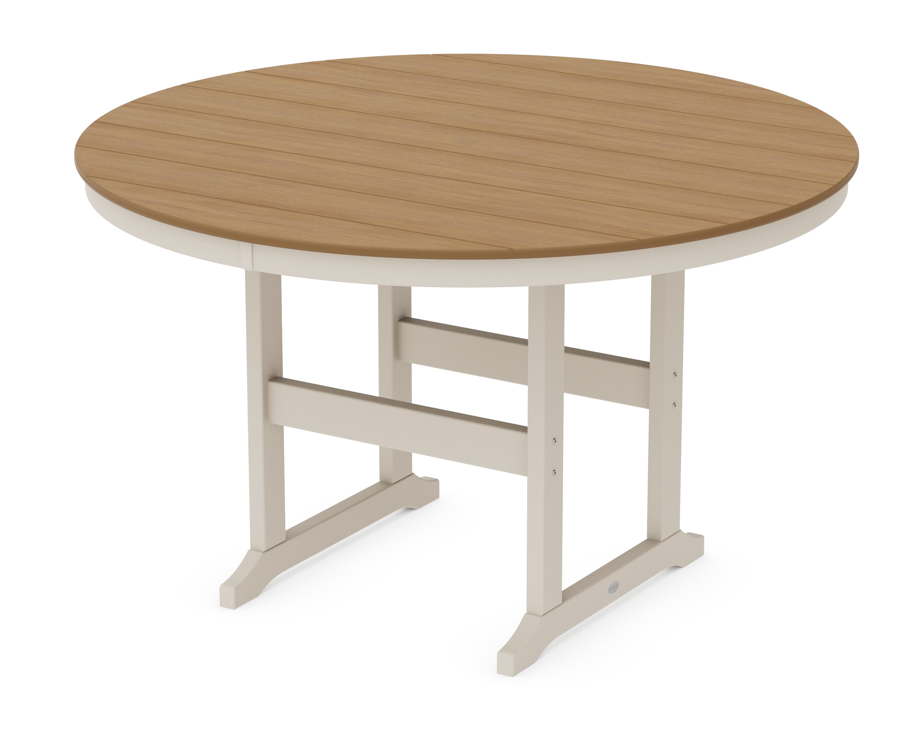 POLYWOOD® 60" Round Farmhouse Counter Table in Sand / Natural