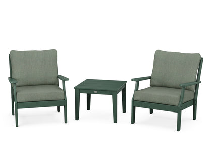 POLYWOOD® Braxton 3-Piece Deep Seating Set in Green / Cast Sage