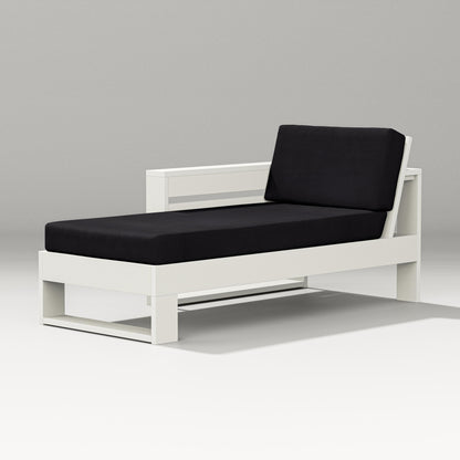 PW Designer Series Latitude Modular Left Arm Chaise in Vintage White / Midnight Linen
