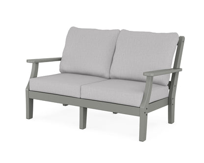 Martha Stewart by POLYWOOD® Chinoiserie Deep Seating Loveseat in Slate Grey / Granite