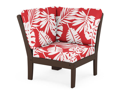 POLYWOOD® Braxton Modular Corner Chair in Mahogany / Leaf Crimson