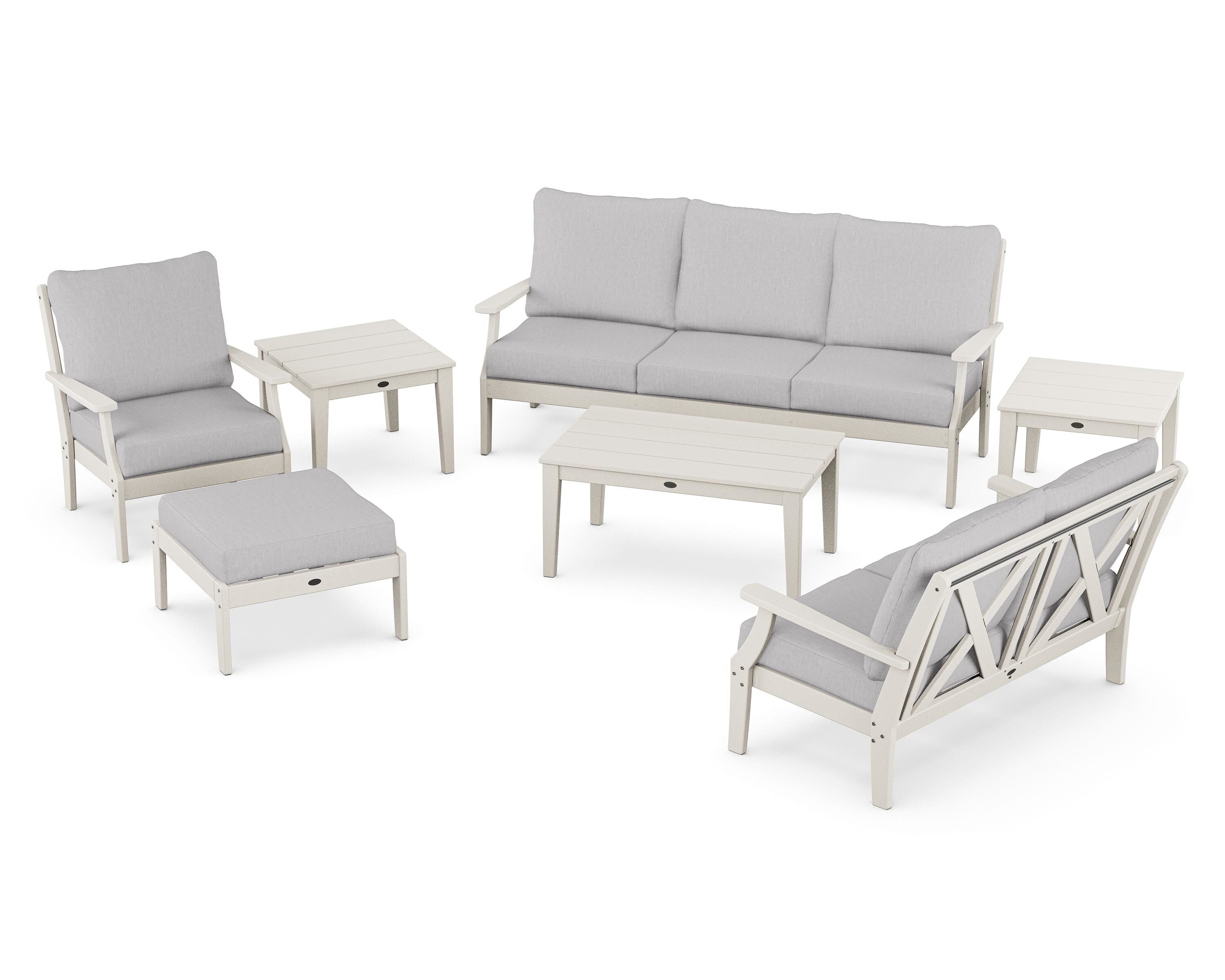 POLYWOOD® Braxton 7-Piece Deep Seating Set in Sand / Granite