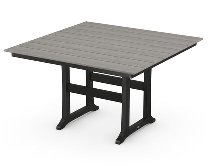 POLYWOOD® Farmhouse Trestle 59" Counter Table in Black / Driftwood