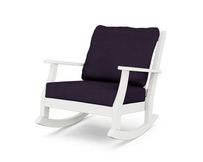 Country Living Wovendale Deep Seating Rocking Chair in White / Navy Linen