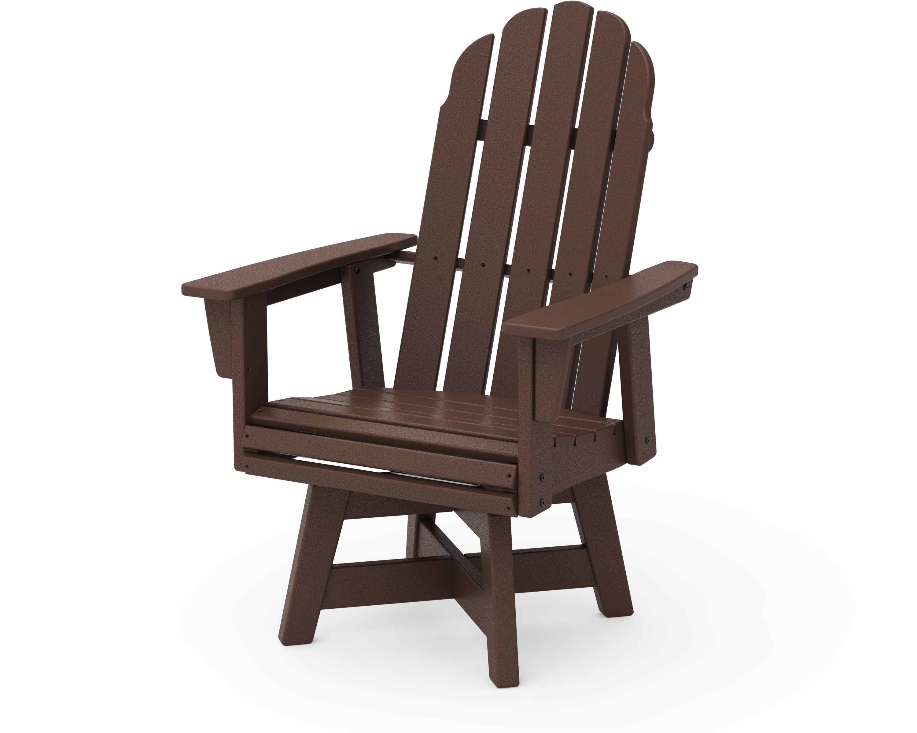 POLYWOOD® Vineyard Curveback Adirondack Swivel Dining Chair in Mahogany