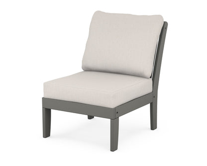 POLYWOOD® Braxton Modular Armless Chair in Slate Grey / Cast Ash