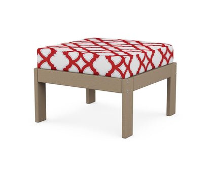 POLYWOOD® Vineyard Modular Ottoman in Vintage Sahara / Trellis Crimson