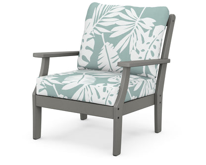 POLYWOOD® Braxton Deep Seating Chair in Slate Grey / Leaf Glacier Spa