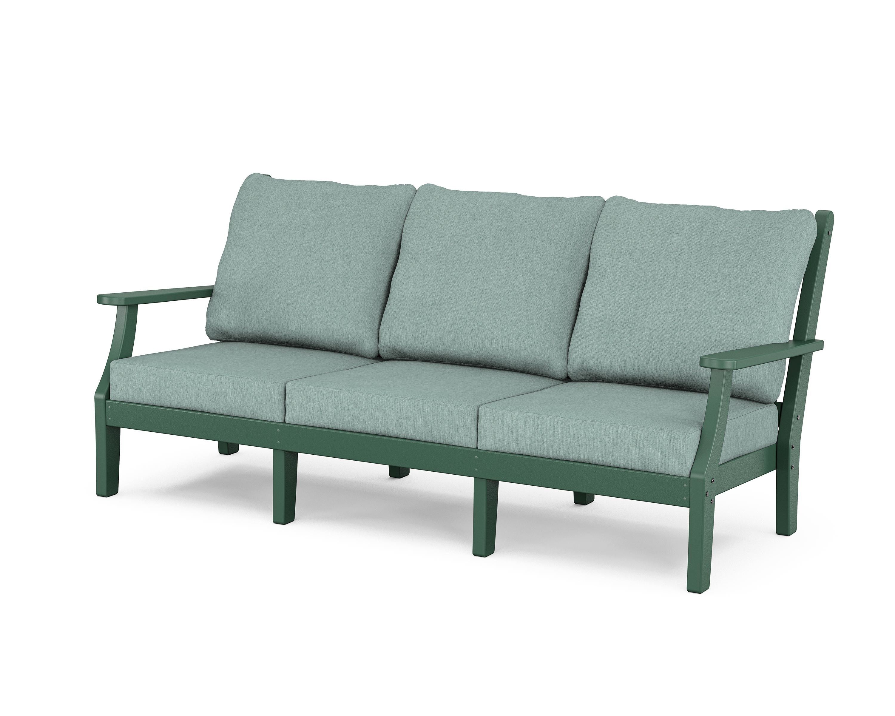 Country Living Wovendale Deep Seating Sofa in Green / Glacier Spa