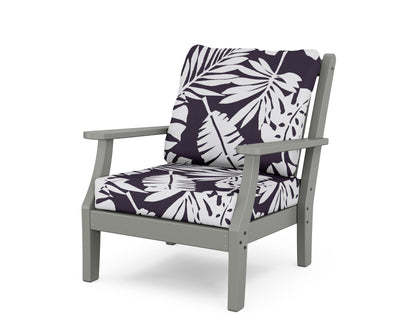 Country Living Wovendale Deep Seating Chair in Slate Grey / Leaf Navy