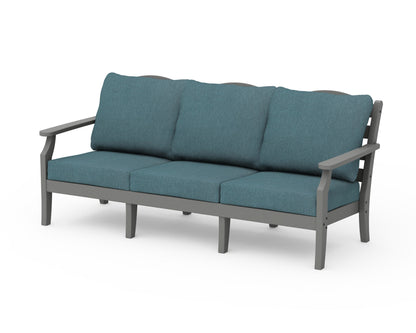 Draper James™ by  POLYWOOD® Savannah Deep Seating Sofa in Slate Grey / Ocean Teal