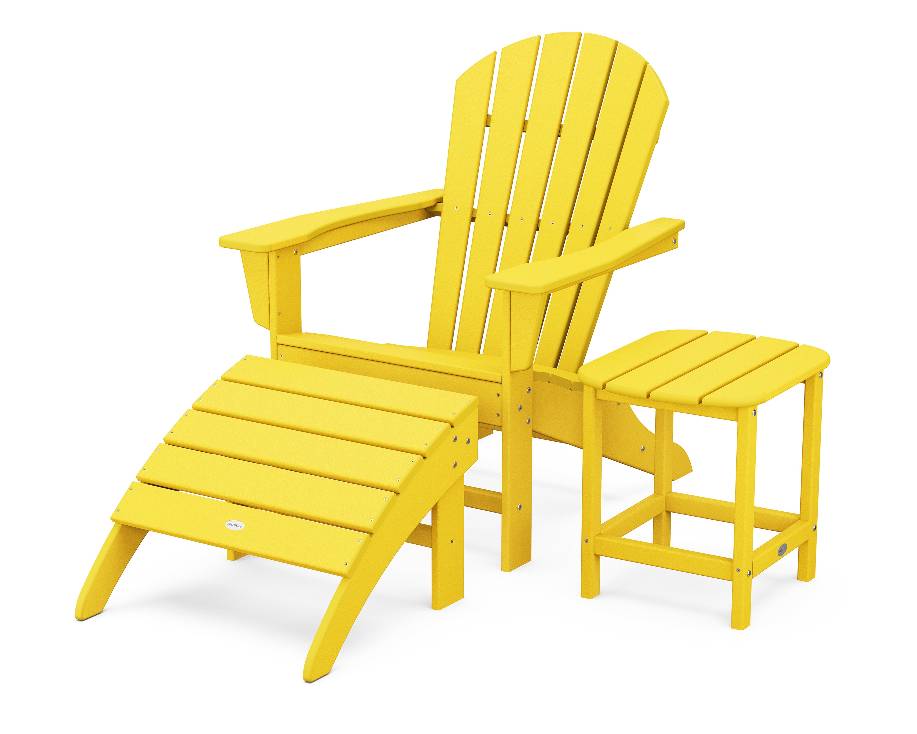 POLYWOOD® South Beach Adirondack 3-Piece Set in Lemon