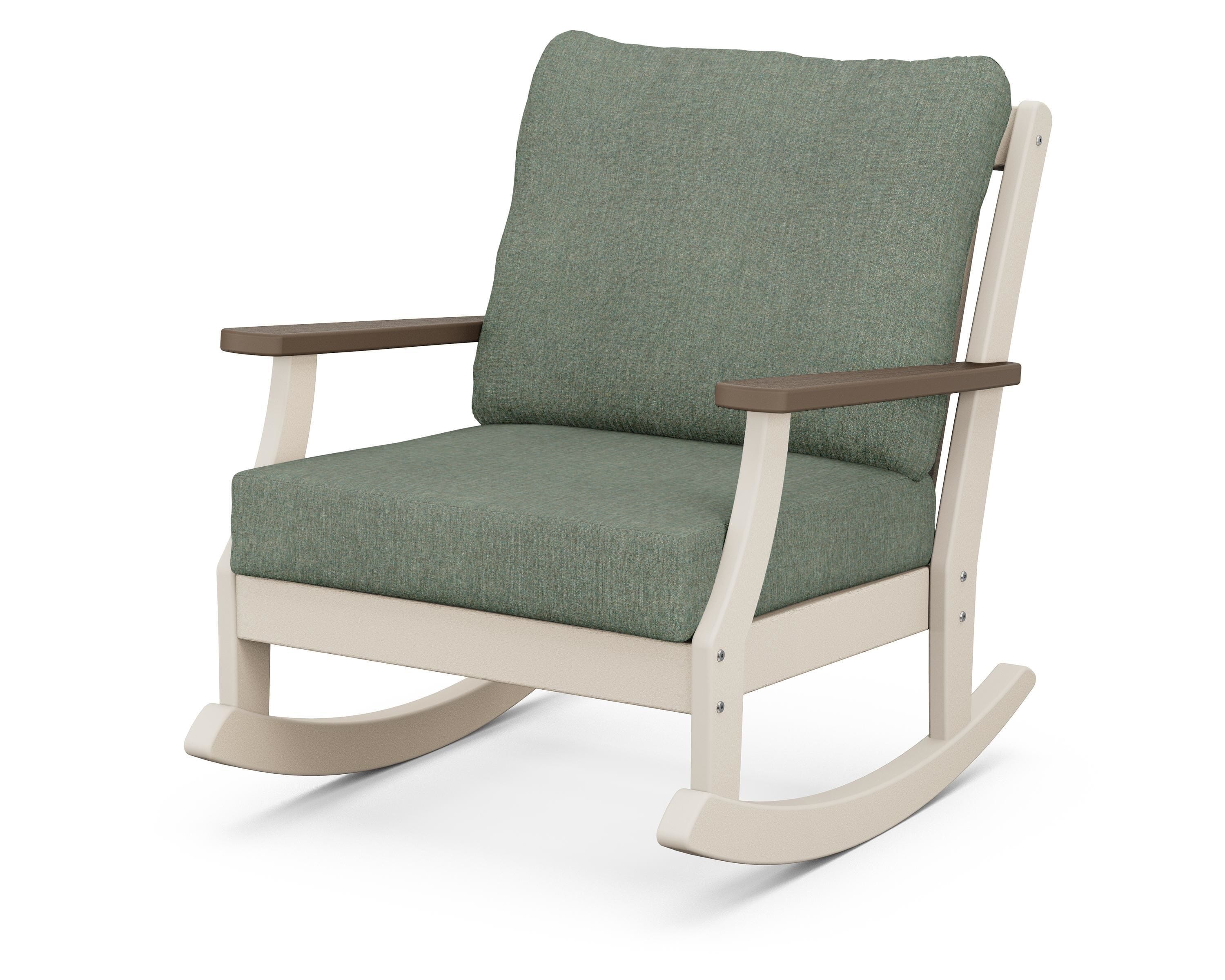POLYWOOD® Braxton Deep Seating Rocking Chair in Sand / Kona / Cast Sage