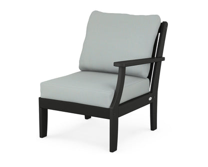 POLYWOOD® Braxton Modular Right Arm Chair in Black / Spa