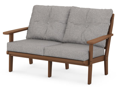 POLYWOOD® Lakeside Deep Seating Loveseat in Teak / Grey Mist