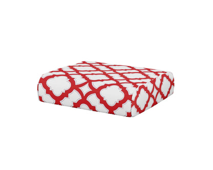 POLYWOOD® Club Ottoman Cushion in Trellis Crimson