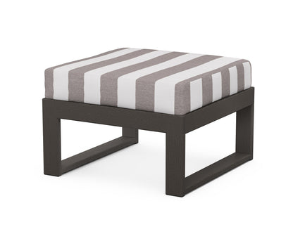 Unbranded Modular Ottoman - Modern in Vintage Coffee / Cabana Stripe Grey Mist