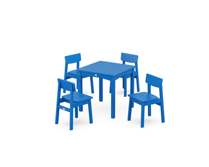 POLYWOOD® Modern Studio Kids 5-Piece Dining Set in Pacific Blue