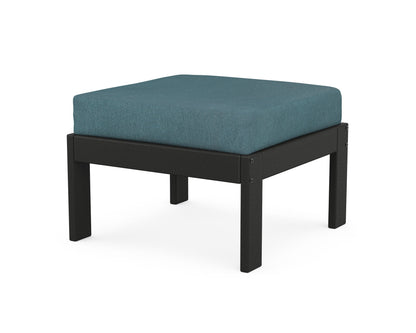 POLYWOOD® Vineyard Modular Ottoman in Black / Ocean Teal