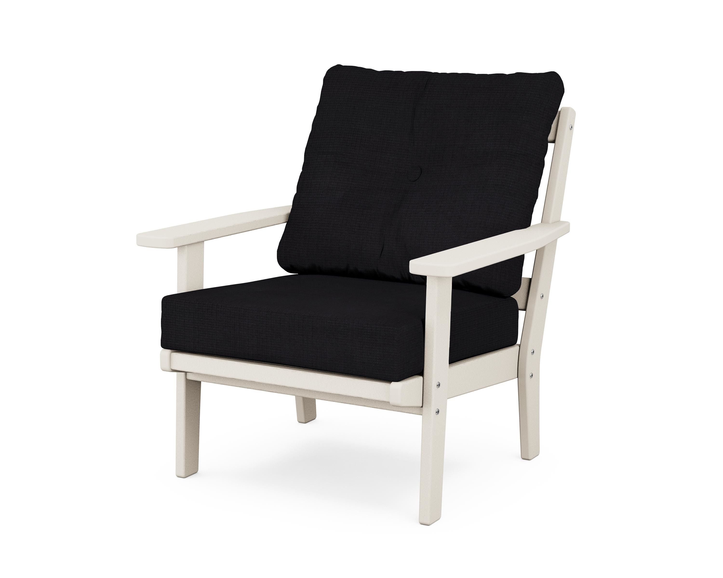 POLYWOOD® Oxford Deep Seating Chair in Sand / Midnight Linen