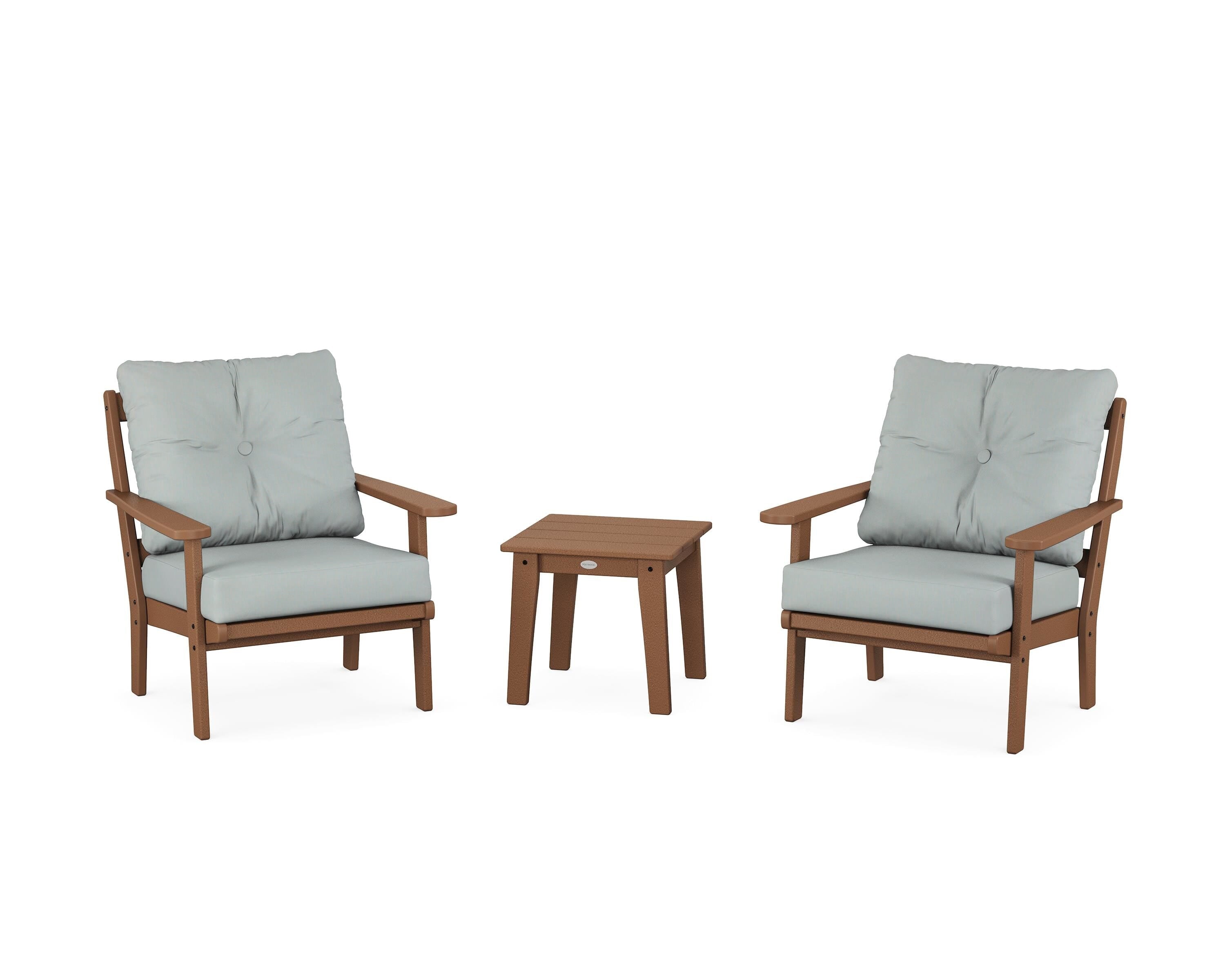 POLYWOOD® Mission 3-Piece Deep Seating Set in Teak / Spa