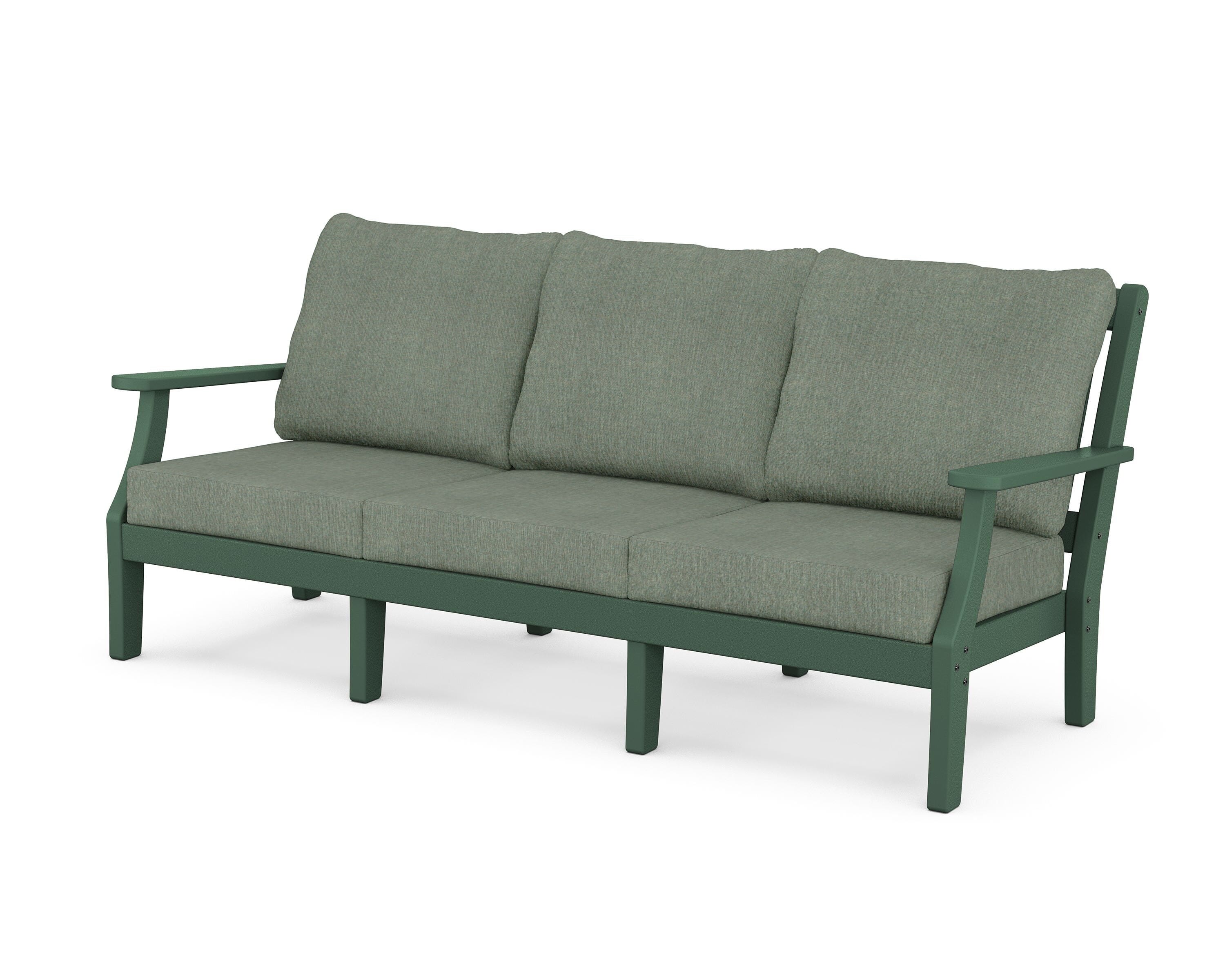 Martha Stewart by POLYWOOD® Chinoiserie Deep Seating Sofa in Green / Cast Sage