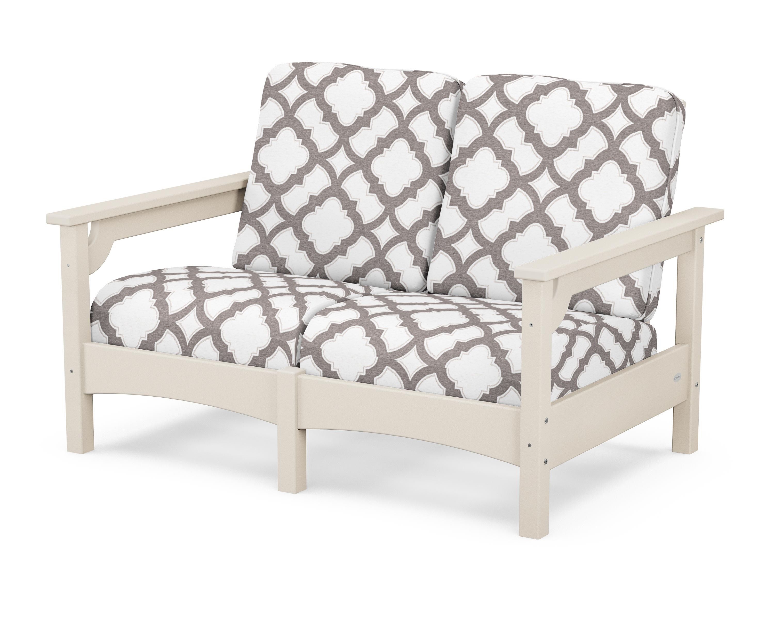 POLYWOOD® Club Loveseat in Sand / Trellis Grey Mist