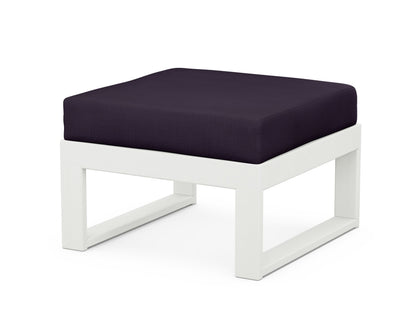 Unbranded Modular Ottoman - Modern in Vintage White / Navy Linen