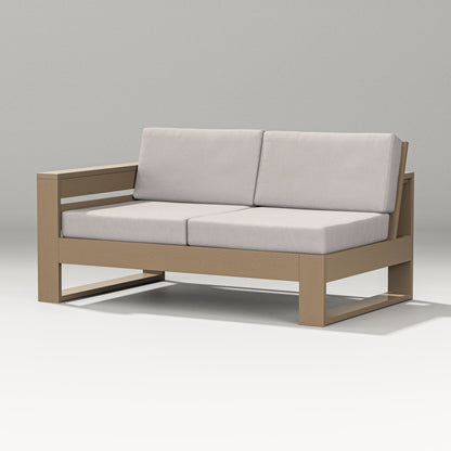 PW Designer Series Latitude Modular Left Arm Loveseat in Vintage Sahara / Dune Burlap