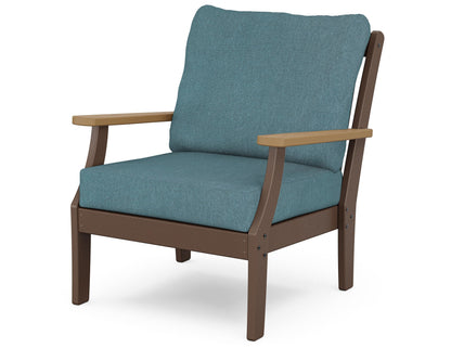 POLYWOOD® Braxton Deep Seating Chair in Mahogany / Natural / Ocean Teal